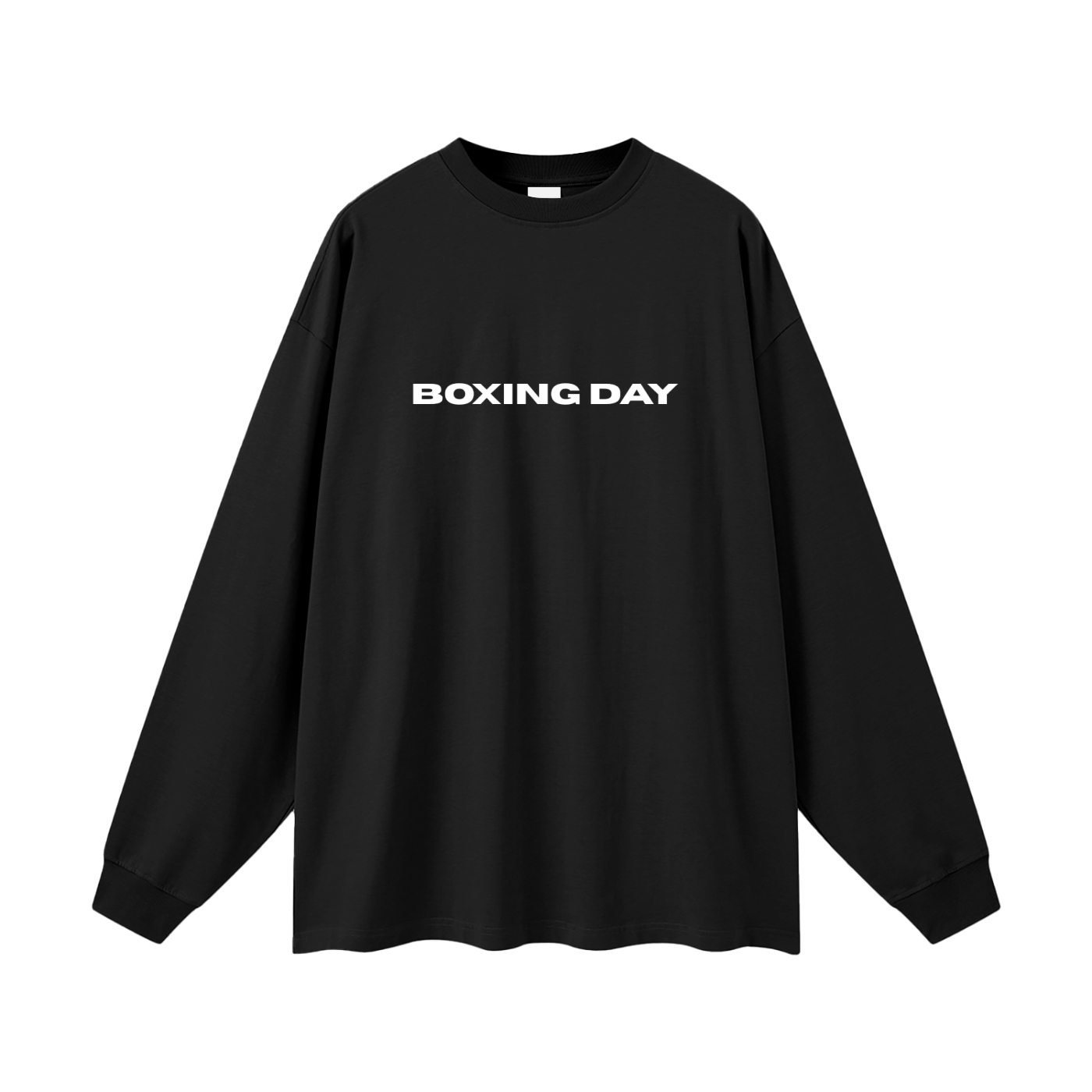 Boxing Day Oversized Unisex Long Sleeve T-Shirt w/ Hand-drawn Design by Tabetha Baldwin (White)