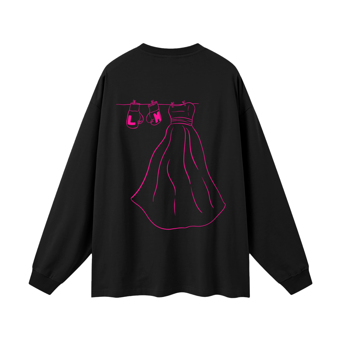Boxing Day Oversized Unisex Long Sleeve T-Shirt w/ Hand-drawn Design by Tabetha Baldwin